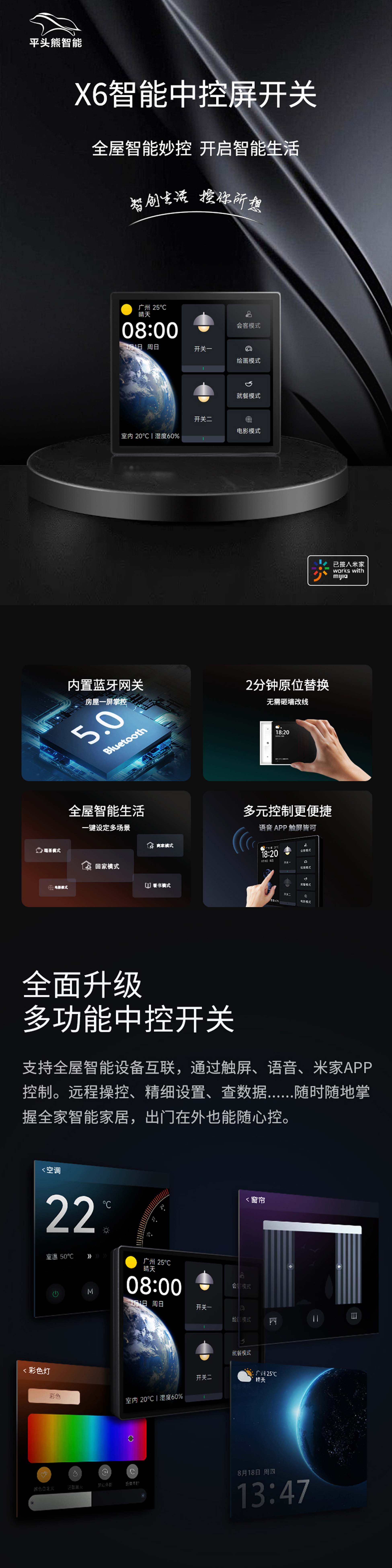 X6 HD Central Control Screen Switch(图1)
