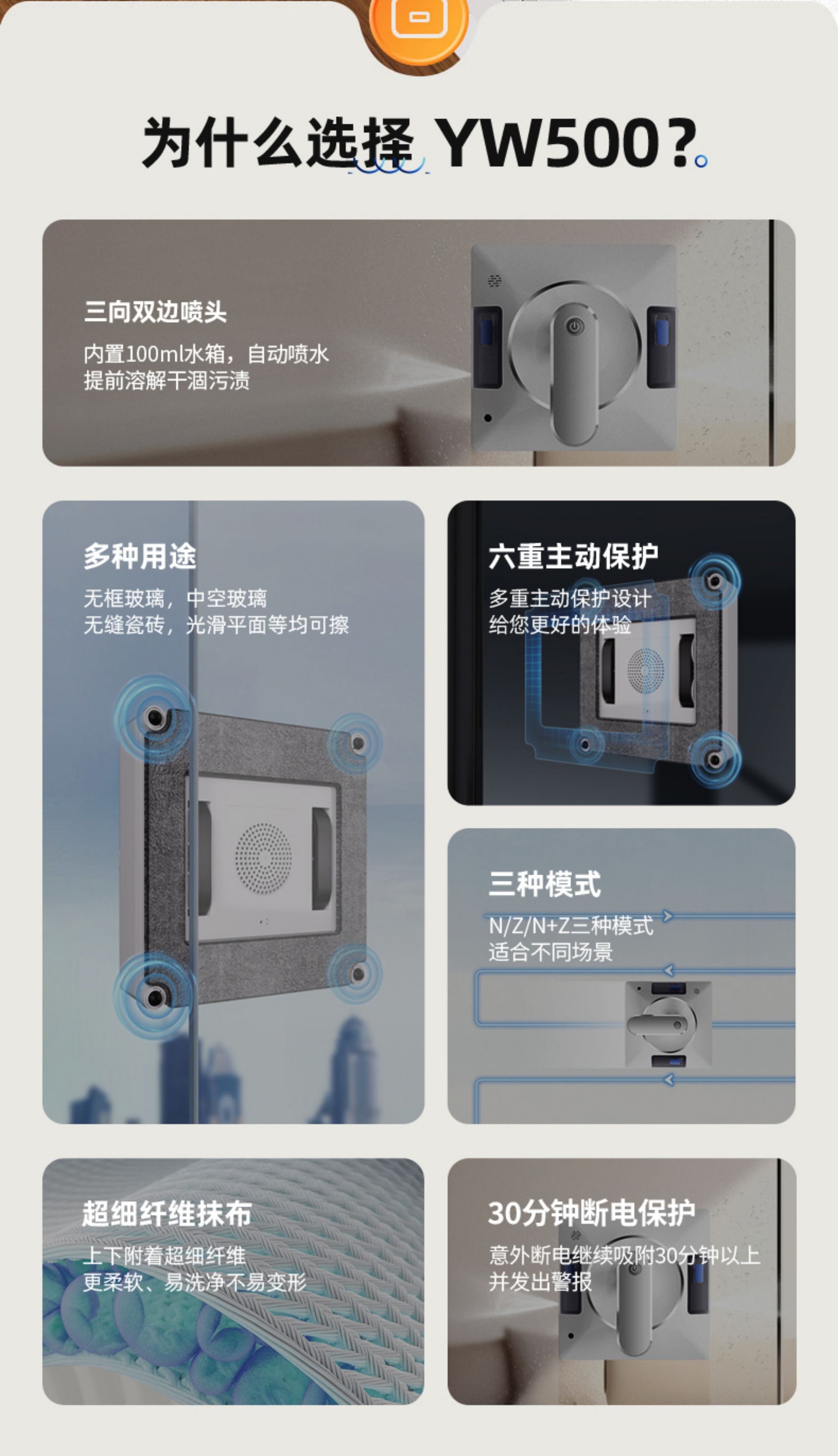 Premium Window Cleaning Robot [Dual-Directional Water Spraying] + Voice Broadcast + APP Control(图2)