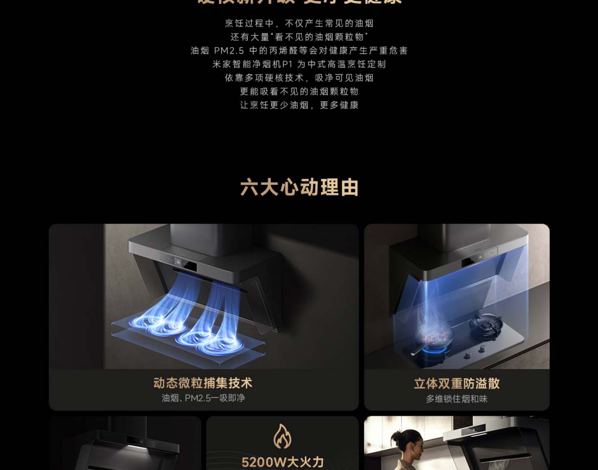 Mijia Smart Smoke Purifier P1 Cooker Hood & Gas Stove Set (LPG Version)(图2)