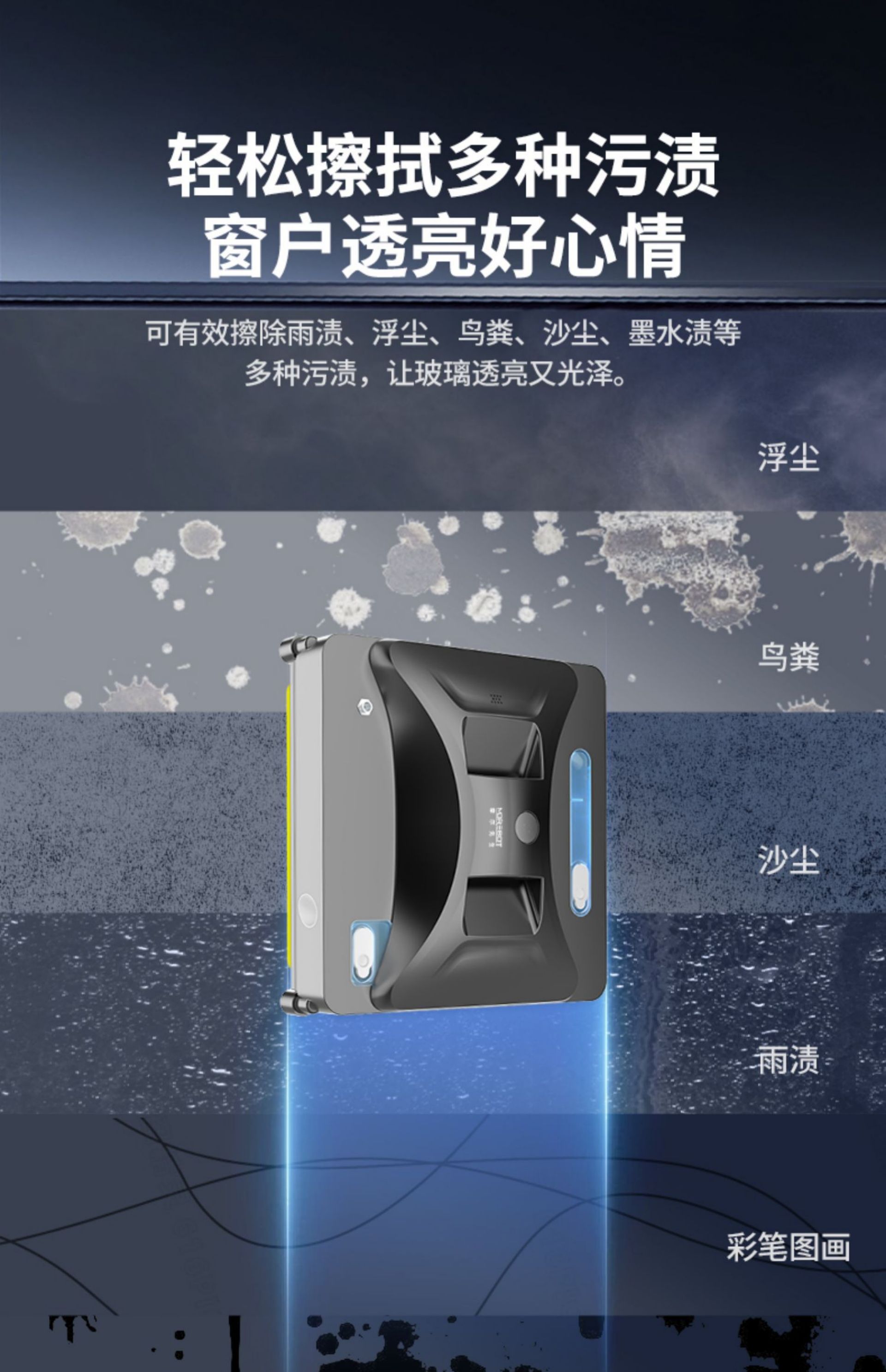 Automatic Smart Electric Window Cleaning Robot for Home Use - Ideal for High-Rise Windows, Double-Sided Glass Cleaning Tool(图9)