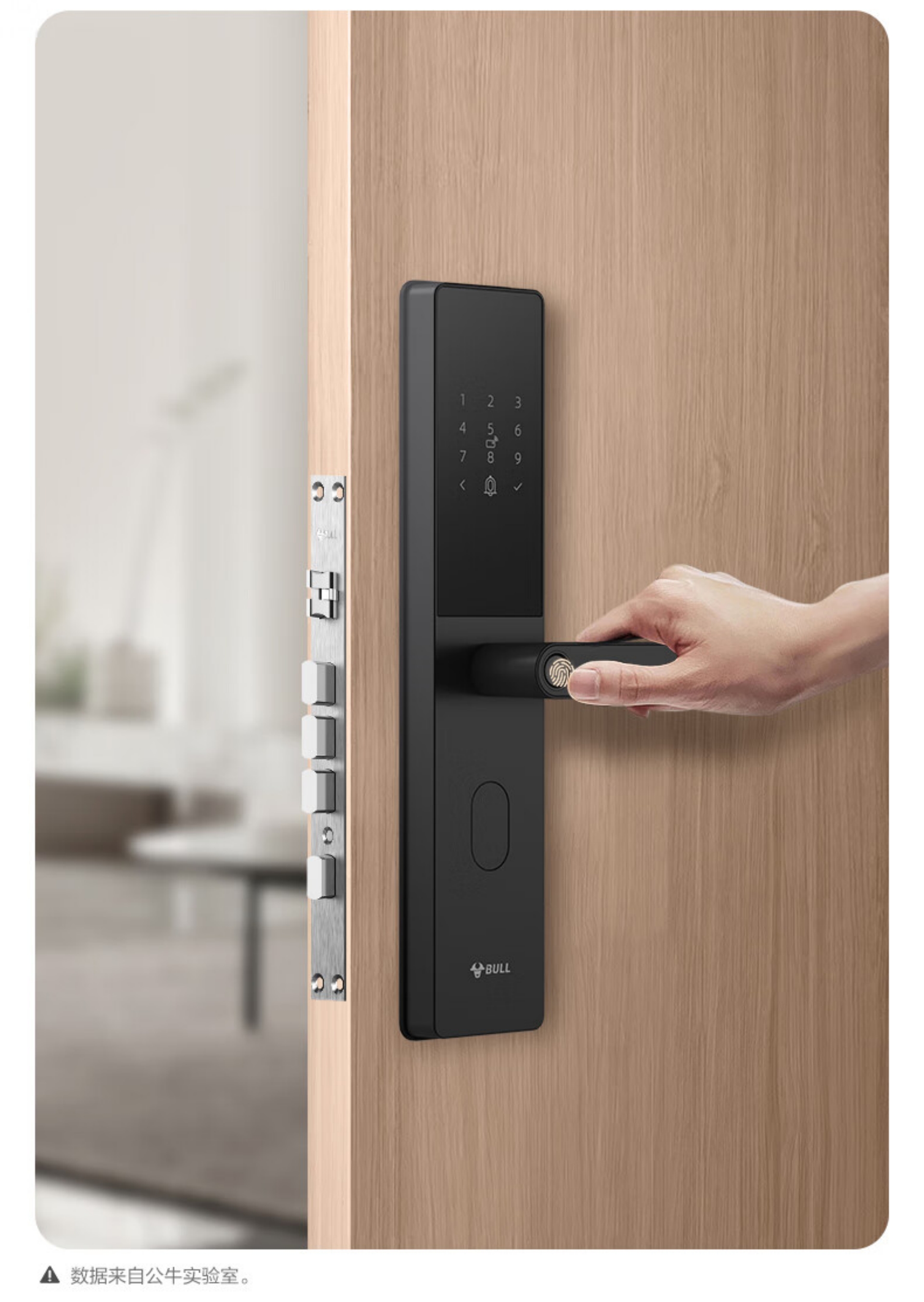 Entry Door Electronic Lock - Bull Z32 (Meteorite Black), Semi-Automatic(图4)
