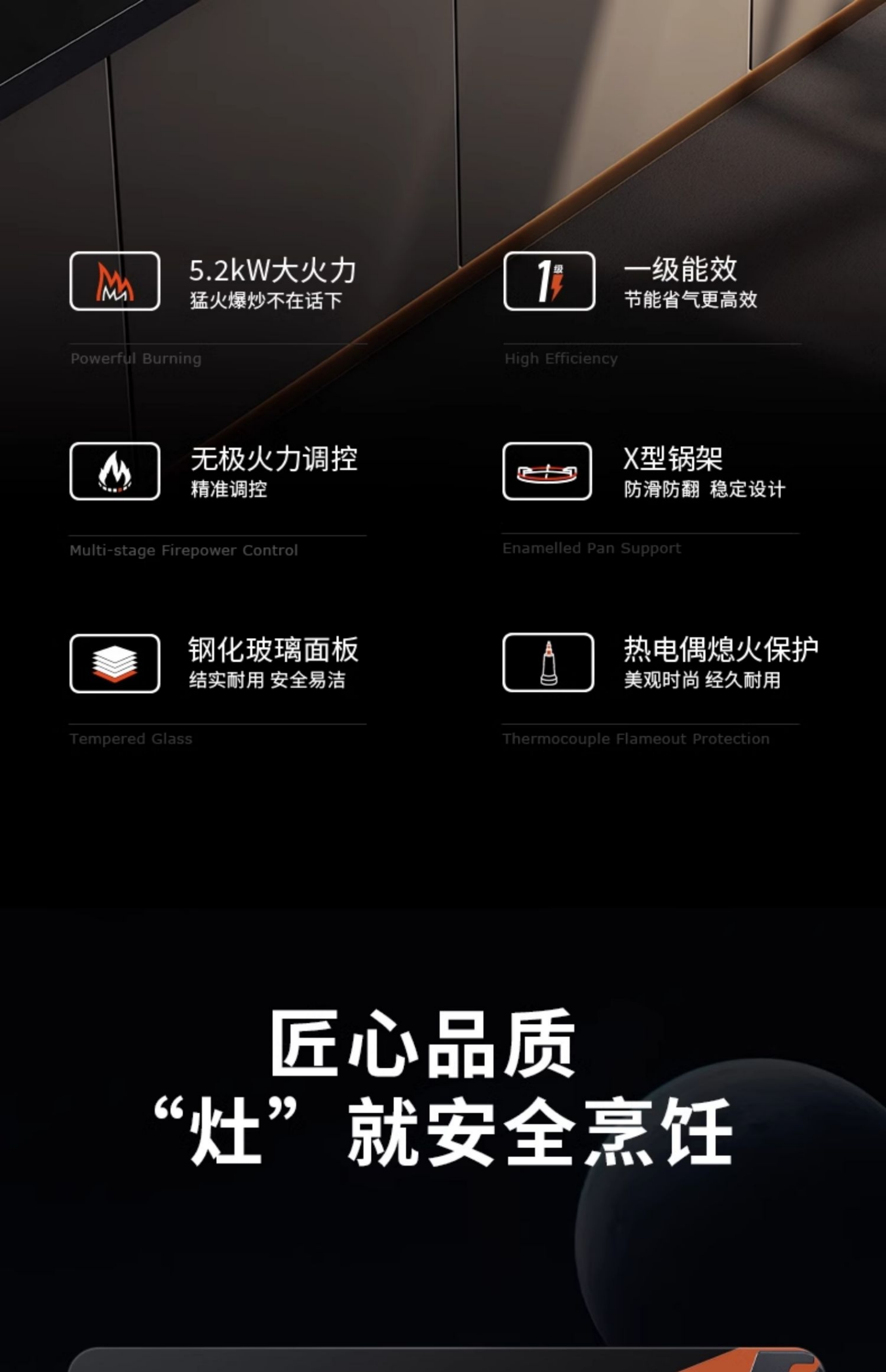 MT33 + M617S Smoke Hood & Gas Stove Set (Liquefied Petroleum Gas Version)(图2)
