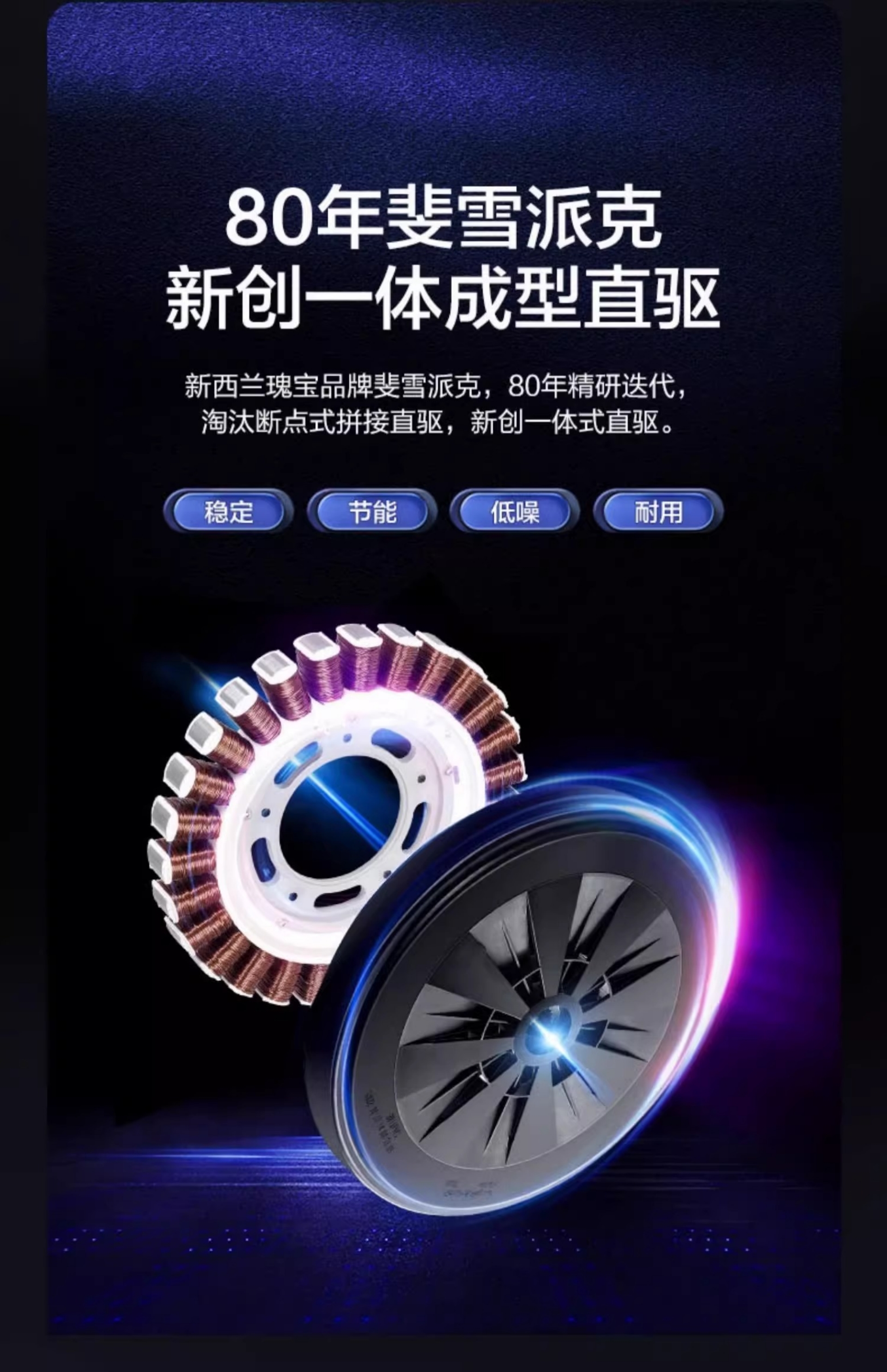 10kg Direct-Drive Inverter Front-Load Washing Machine with Smart Detergent Dispensing & Anti-Vibration(图2)