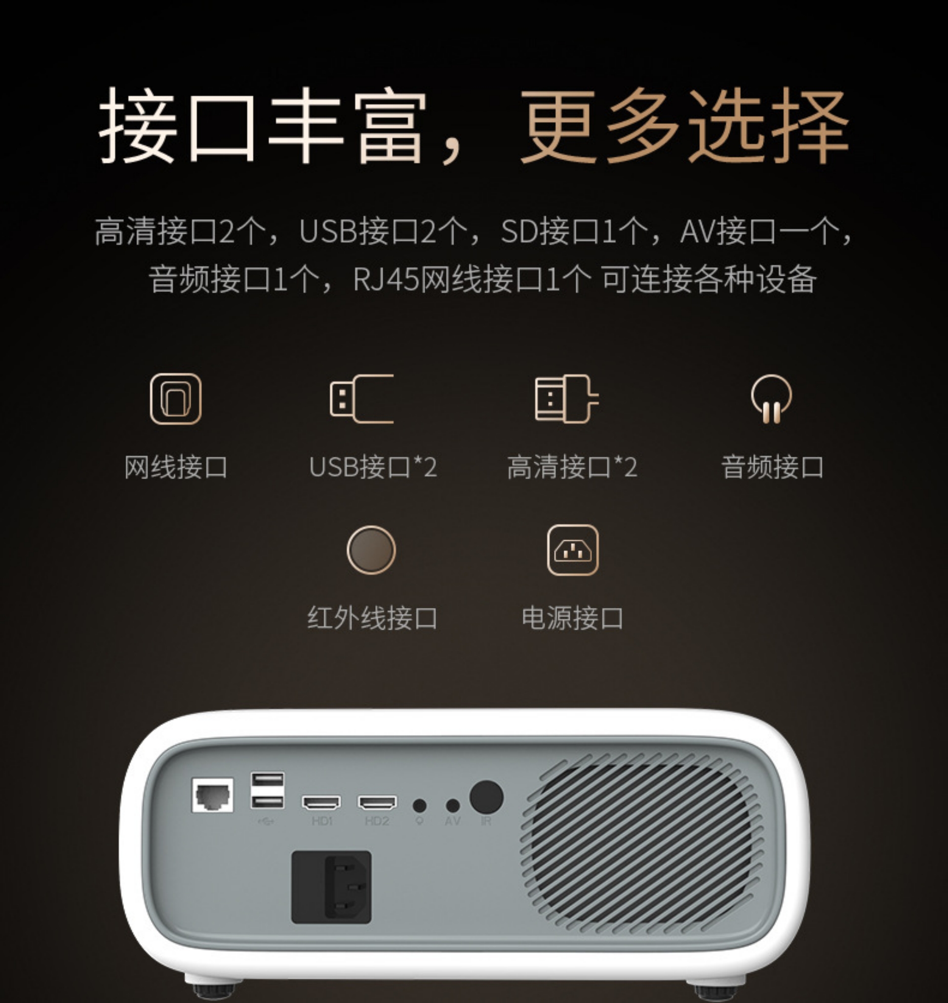 S7 Projector - Auto-Focus, HiSilicon Chip, AI Smart, Ultra HD (High-Brightness Version), Black(图7)