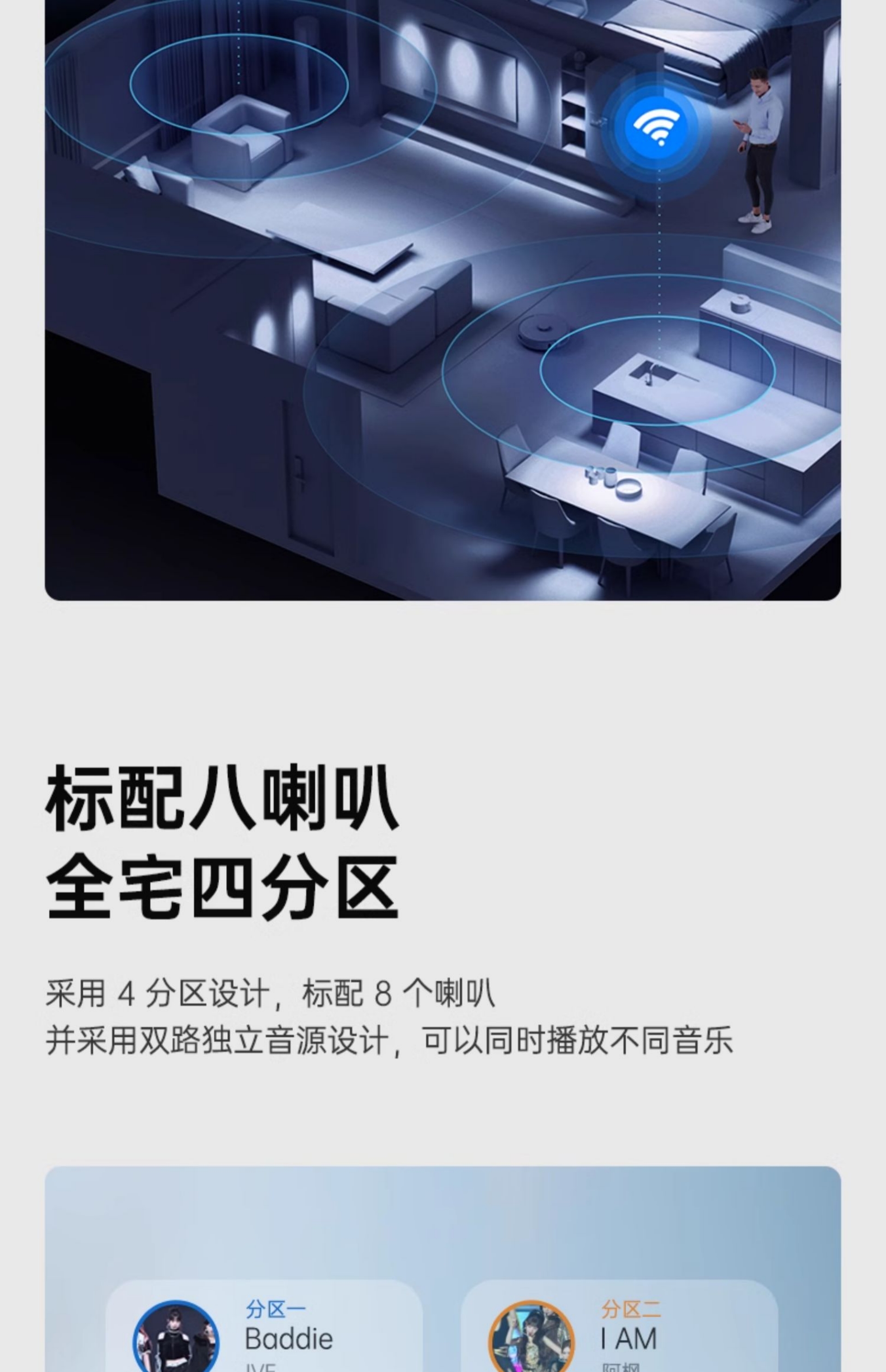 Q8 Home Theater Speaker System: B8 Main Unit + 6 Pcs Coaxial Ceiling Subwoofers X2(图11)