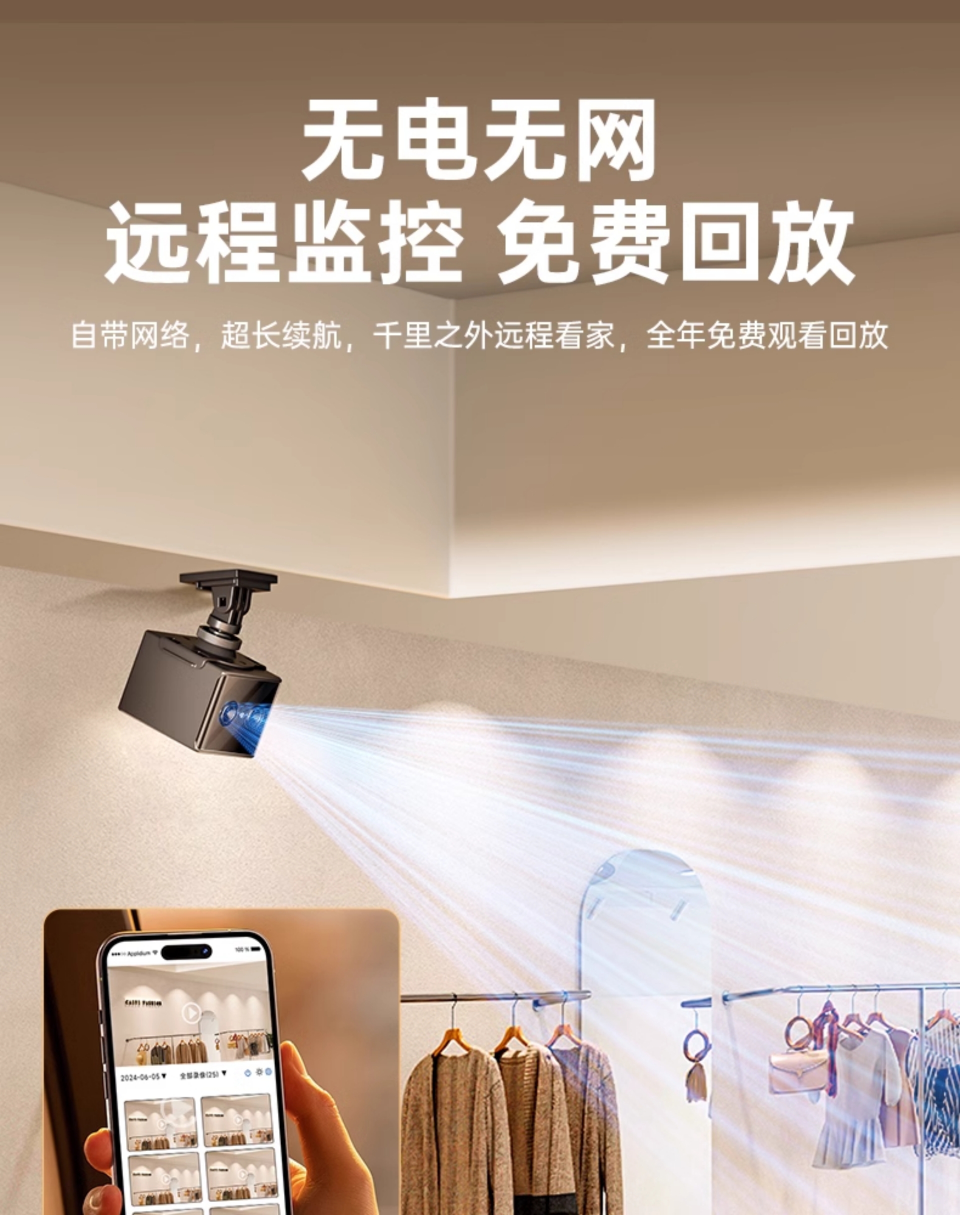 [Wireless 4G Upgraded Version] Single Battery Standby 980 Days + 4K Ultra HD 360° Coverage(图3)