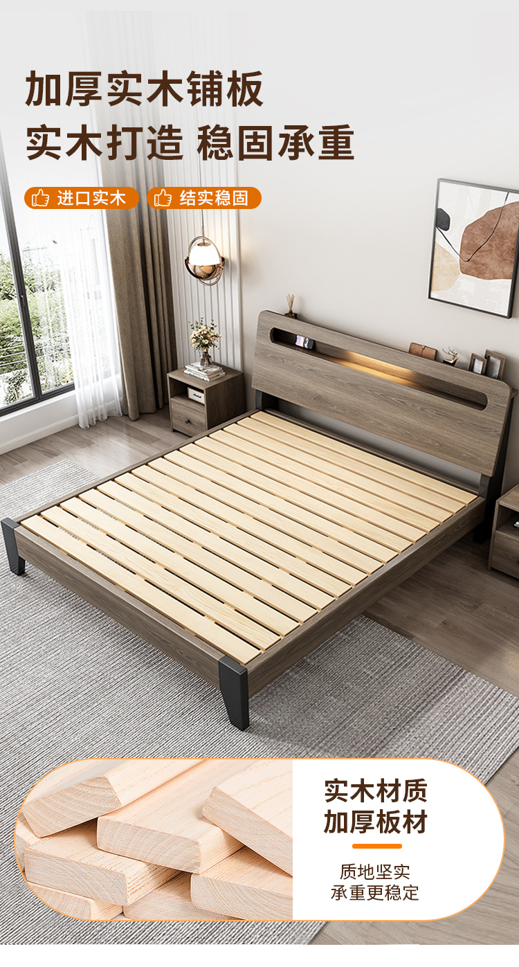 1.8m Solid Wood Double Bed(图5)