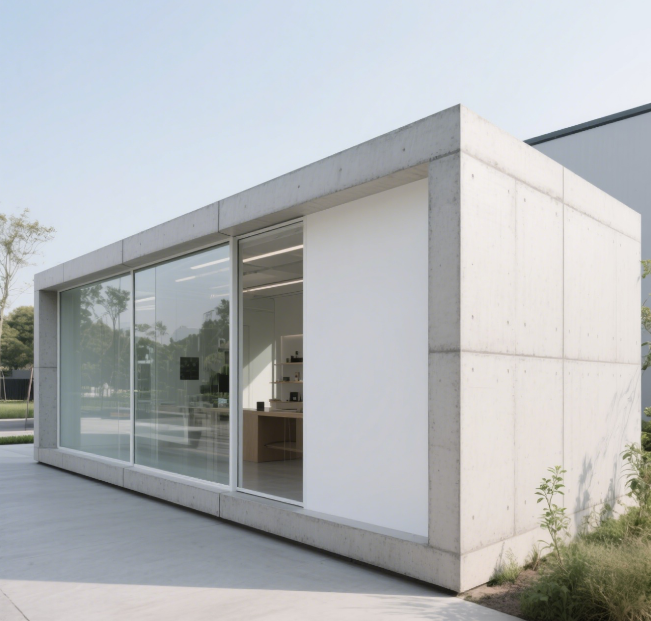 Concrete Glows in the Sun! Translucent Glass + Fair-Faced Concrete, the Poetry of Architecture Hides in Light and Shadow(图1)